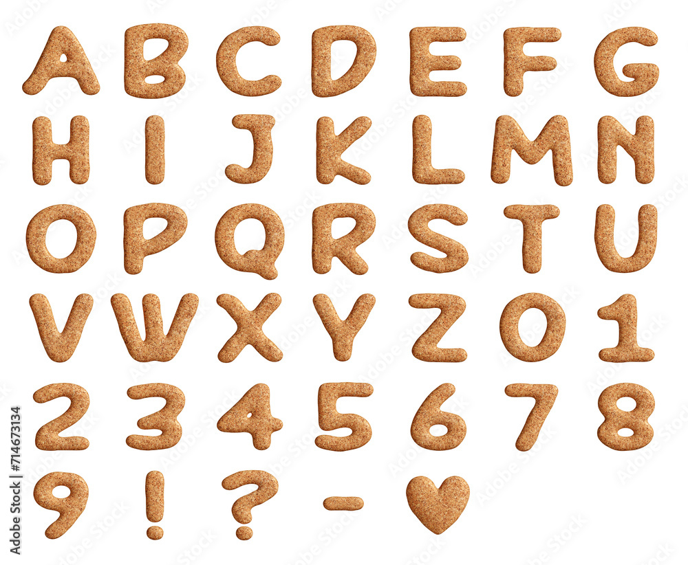 Alphabets and numbers made of cork Alphabets and numbers made of cork