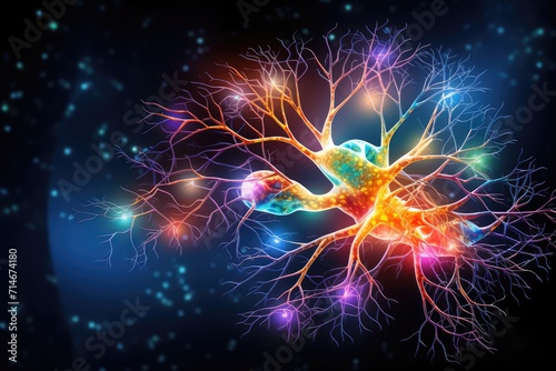 Synaptic connections, neural circuits: information processing interconnected neurons communication pathways. Dynamic network architecture, plasticity, functional connectivity mesmerizing brain realm © Leo
