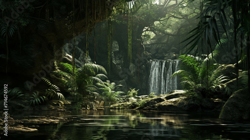 waterfall in the jungle high definition photographic creative image © Ghulam