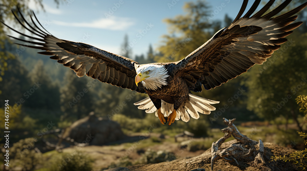 Naklejka premium american bald eagle