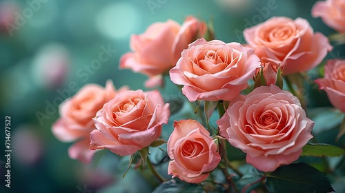 Pink rose flowers background with copy space for text   Generative AI