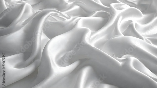 Abstract White Satin Silky Cloth for background, Fabric Textile Drape with Crease Wavy Folds.with soft waves,waving in the wind. : Generative AI
