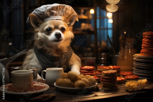 Gourmet Chef Chihuahua in a Rustic Kitchen