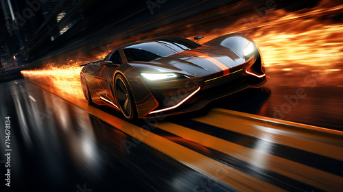 The acceleration of a supercharged sports car.