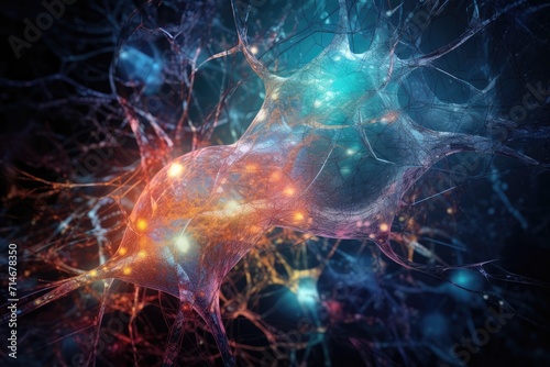 Colorful Human brain sponge  cognitive mental soak neurons. Neuronal connections  fostering neuroplasticity. Knowledge uptake cerebral landscape  intellectual reservoir ready for cognitive exploration