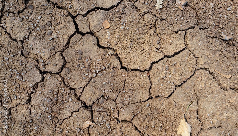 Textured background of cracked soil and dry soil taken directly above during the day Textured background of cracked soil and dry soil taken directly above during the day