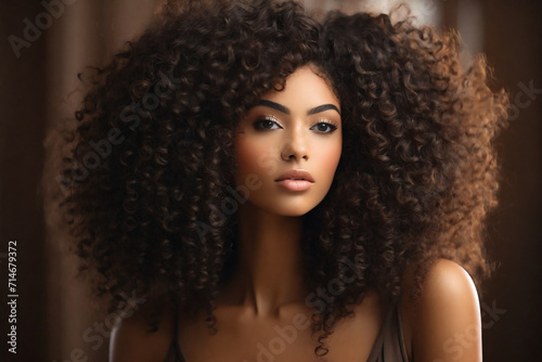 Beautiful african american young woman with afro hairstyle
