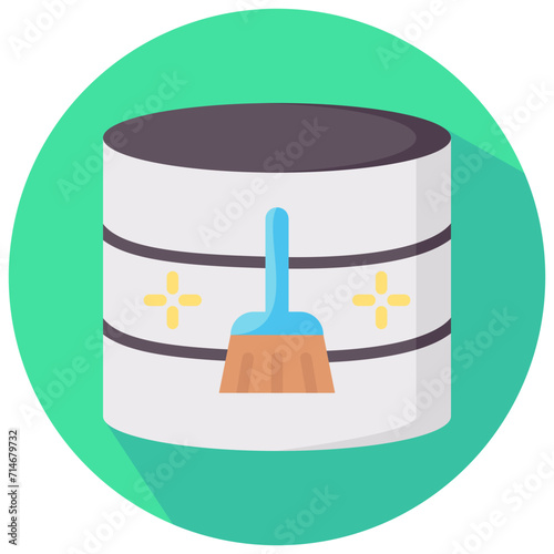 data cleaning round flat vector icon