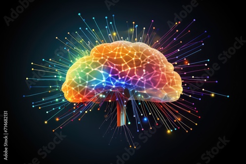 Colored Neural neuroscience love, brain amorous feelings. Chemical symphony dopamine, oxytocin, serotonin, endorphins, affection waves, passion, devotion and Phenylethylamine (PEA) romantic tapestry