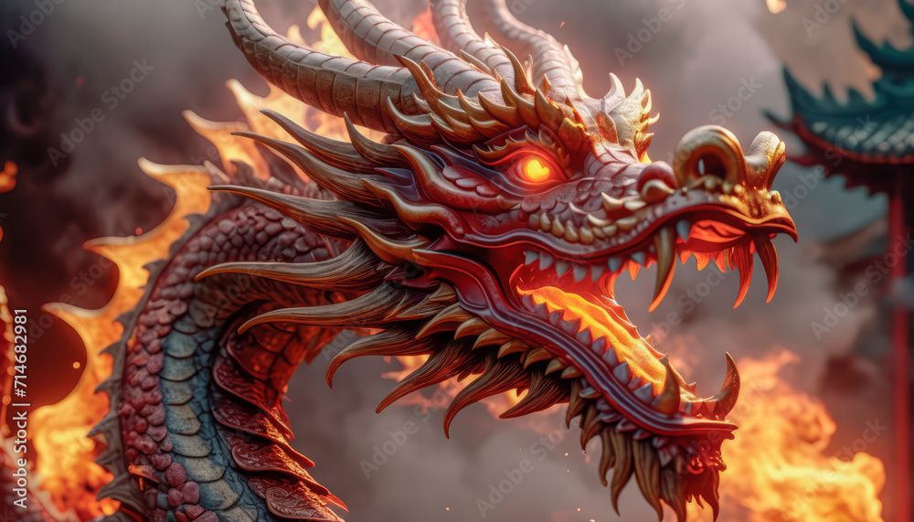 Beautiful fantasy dragon. Year of the Dragon according to the eastern horoscope