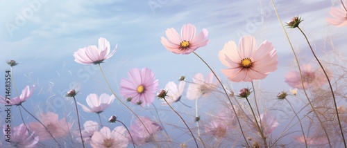 cosmos flowers in the pastel color for background © sami