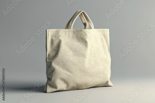 white paper bag. Versatile Plain Cotton Bag for Eco-Friendly Bamboo Packaging - Mockup ecobag photo