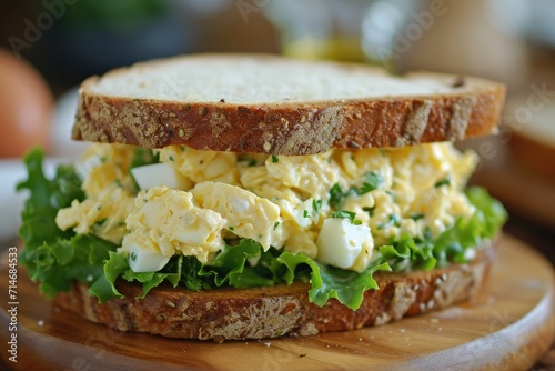 Delicious egg salad sandwich.