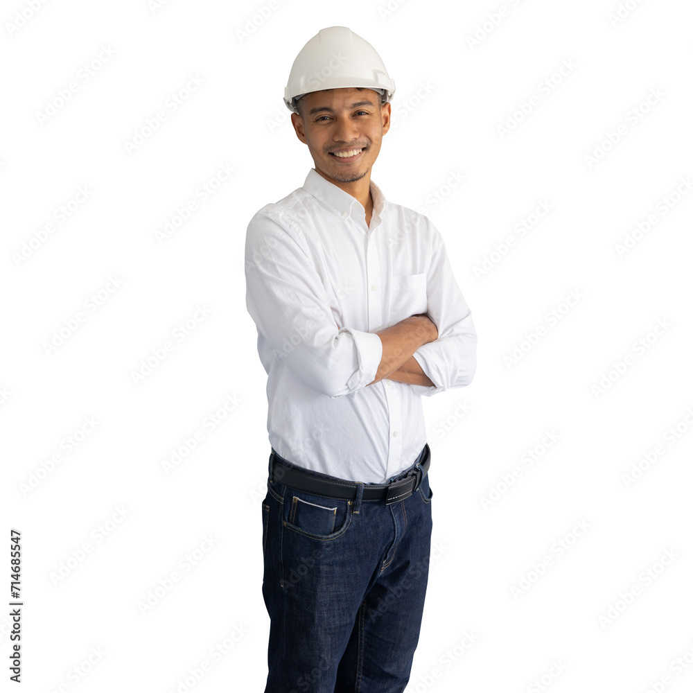 close up indian engineer man smile while open blueprint of building project isolated on transparent background for civil and construction commercial concept close up indian engineer man smile while open blueprint of building project isolated on transparent background for civil and construction commercial concept