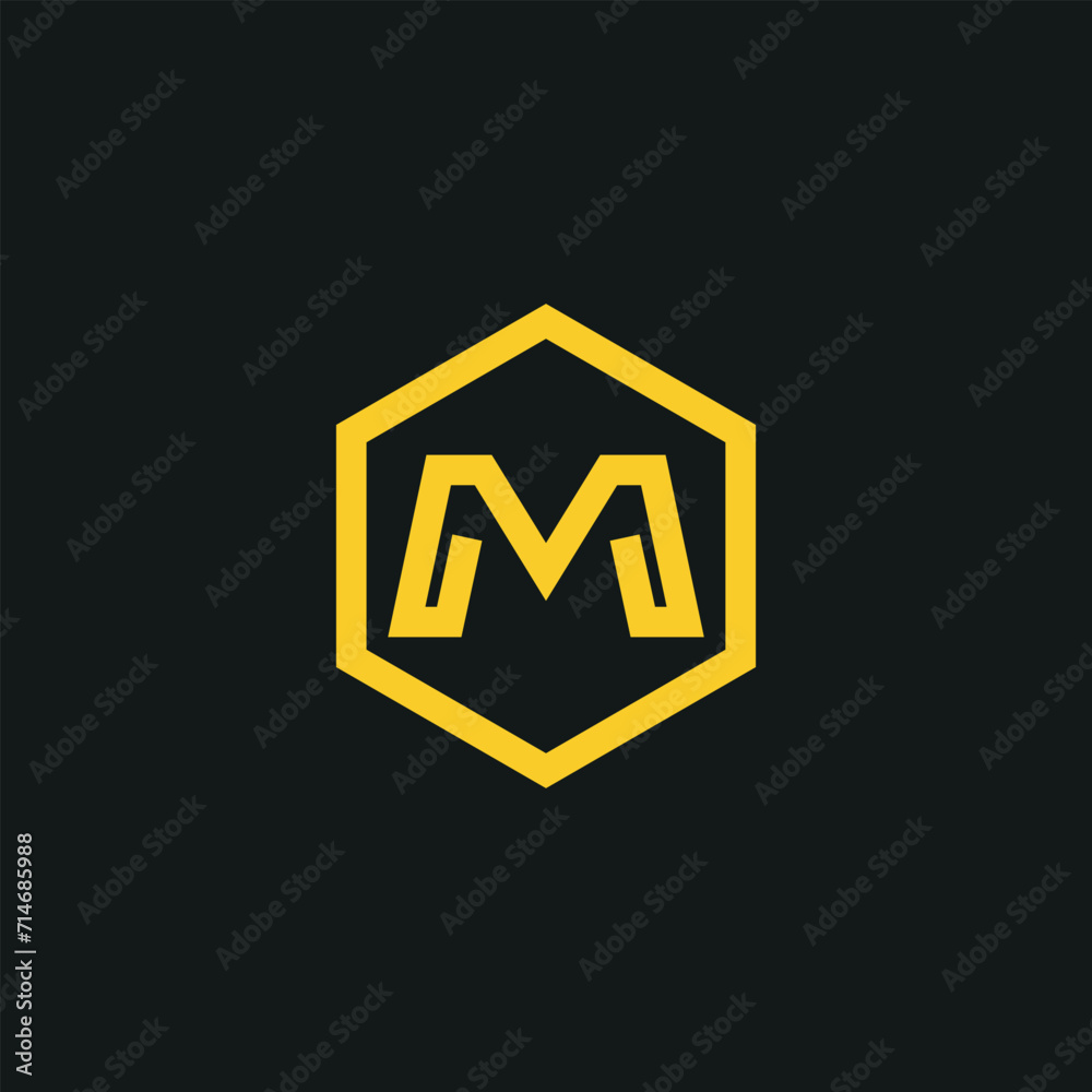 M Icon Vector Logo Design Letter In Yellow Color Text Abstract Minimalist Style Graphic M Icon Vector Logo Design Letter In Yellow Color Text Abstract Minimalist Style Graphic