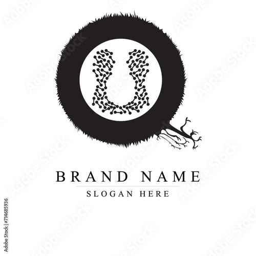initials letter QU logo design vector illustration template, Initial letter qu logo,	