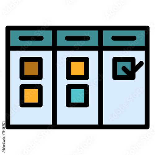 Agile Board Outline Colour Icon