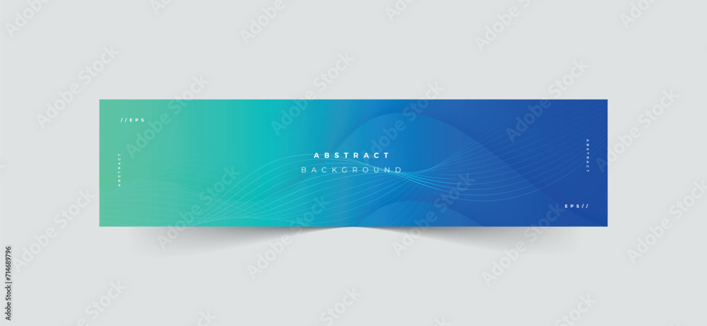 Gradient blue abstract background linkedin banner template