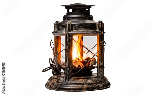 Chimney Starter Lantern, A Beacon for Sizzling BBQ Beginnings on a White or Clear Surface PNG Transparent Background.