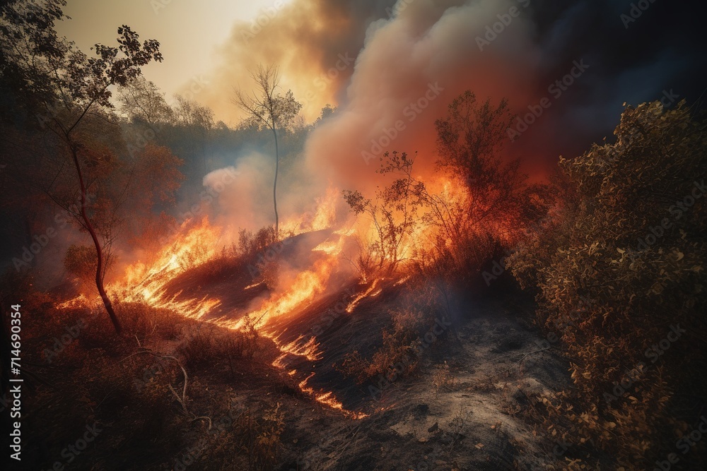 Fototapeta premium Fire in the forest