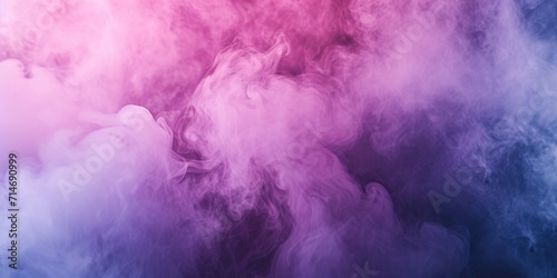 Vibrant Pink and Purple Smoke Clouds on Abstract Background with Copy Space