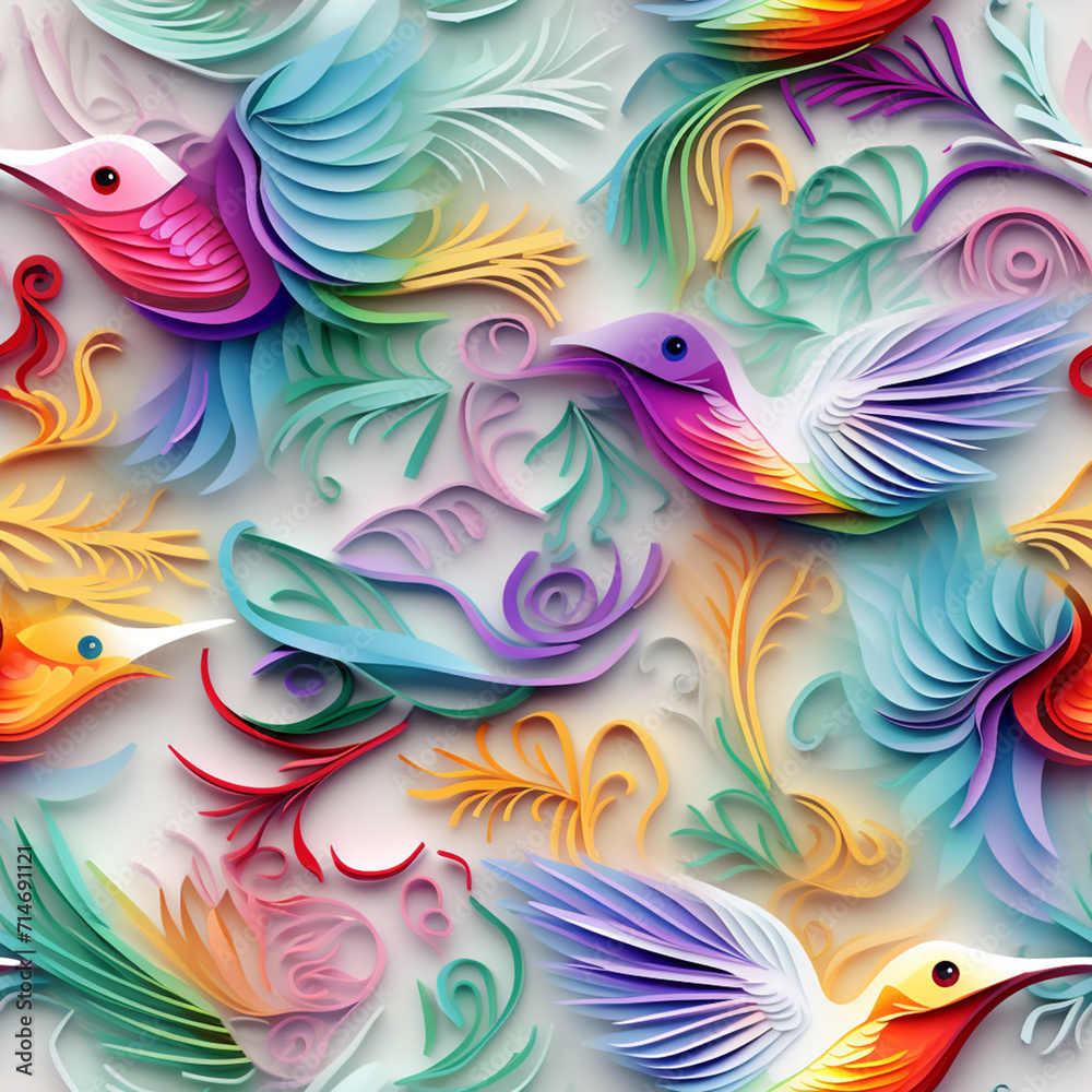 abstract background with birds created with Generative Ai abstract background with birds created with Generative Ai