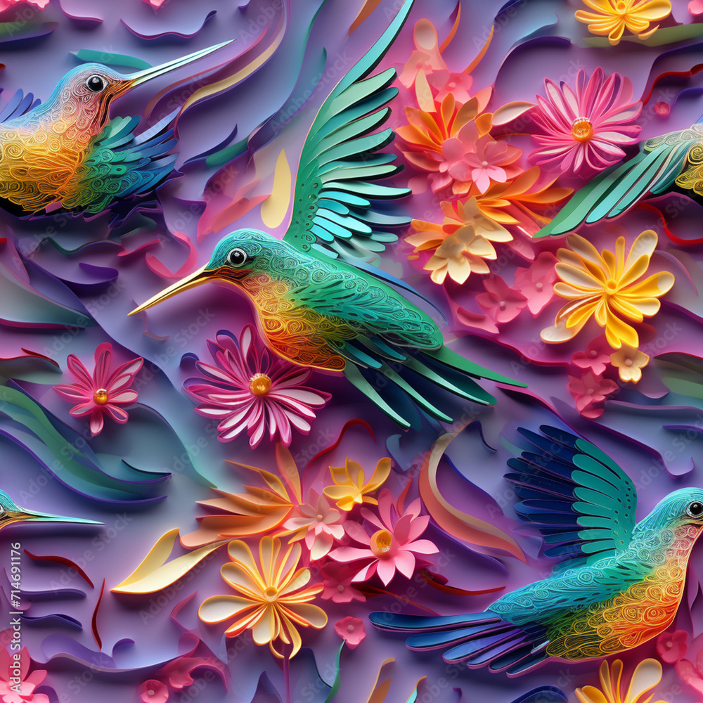 Fototapeta premium abstract background with birds created with Generative Ai