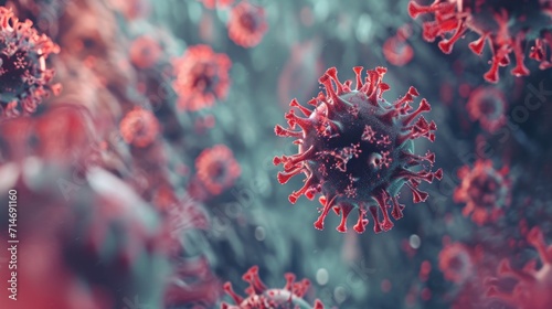 Dendritic cell presenting an antigen to T-lymphocytes. The antigen is a peptide from a tumor cell, bacteria or virus. They present antigens to lymphocytes activating an immune response. 3d rendering photo