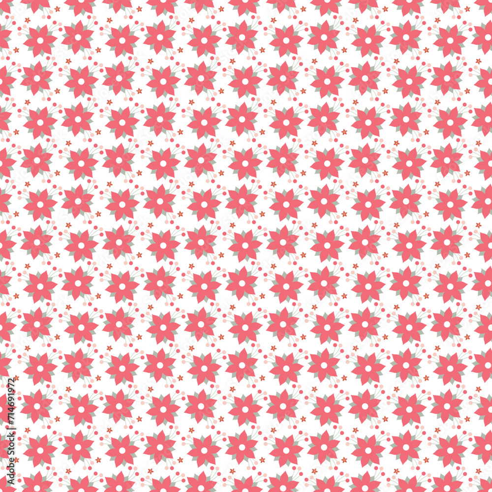 Free vector small winter flowers pattern design.