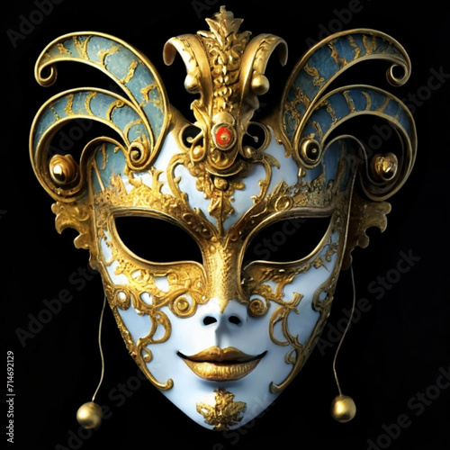 carnival mask isolated on white Venice Carnival Rio de Janeiro Carnival mask isolated on white