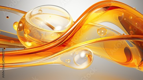 Abstract wave of golden viscous composition on a white background. Graphic pattern.