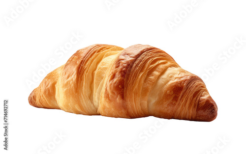 Croissant Pastry  A French Culinary Classic Offering Layers of Indulgence on a White or Clear Surface PNG Transparent Background.