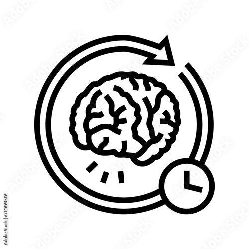 memory recall neuroscience neurology line icon vector. memory recall neuroscience neurology sign. isolated contour symbol black illustration
