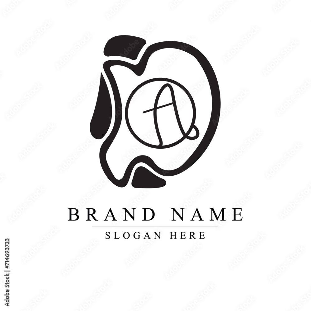 letter DA simple curves logo vector, AD logo design vector illustration letter DA simple curves logo vector, AD logo design vector illustration