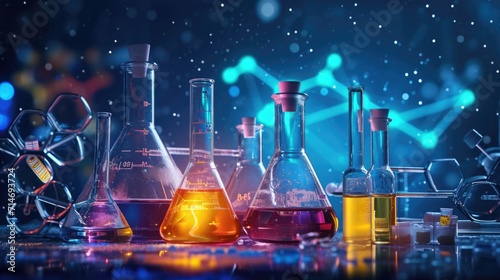 Experiment for biotechnology concept. science laboratory. Genetic research and Biotech science Concept. Human Biology and pharmaceutical technology on laboratory background. chemistry science concept.