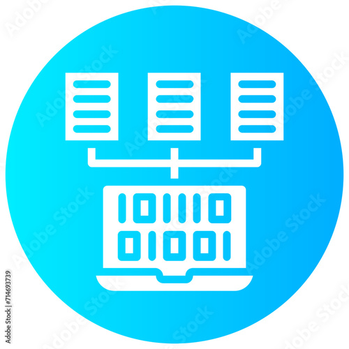 converting data round solid vector icon