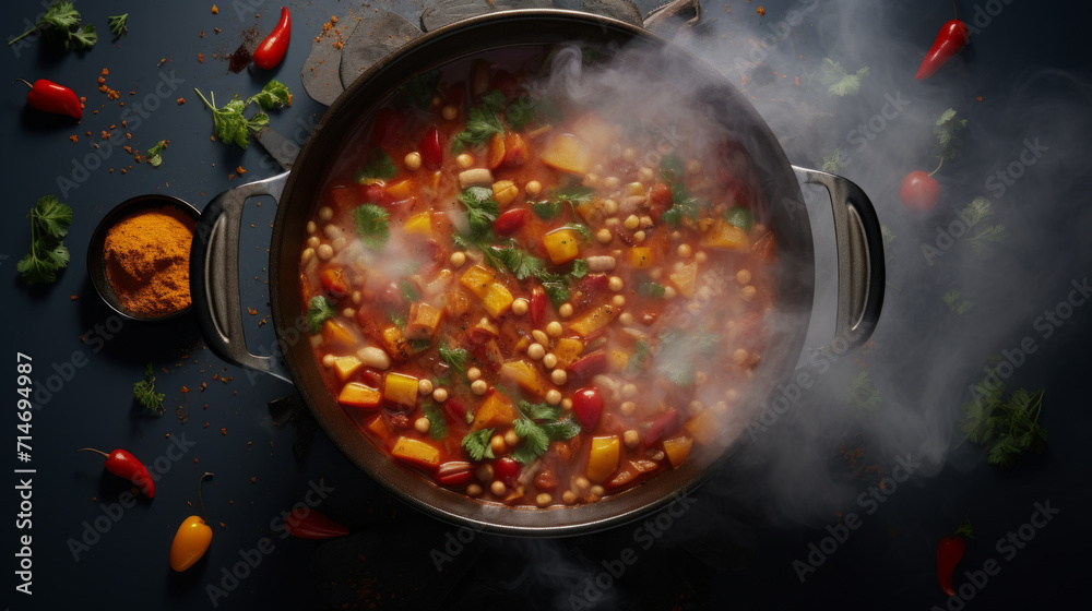 A steaming pot of hearty vegetable stew, a nutritious option for breaking the fast during Ramadan A steaming pot of hearty vegetable stew, a nutritious option for breaking the fast during Ramadan