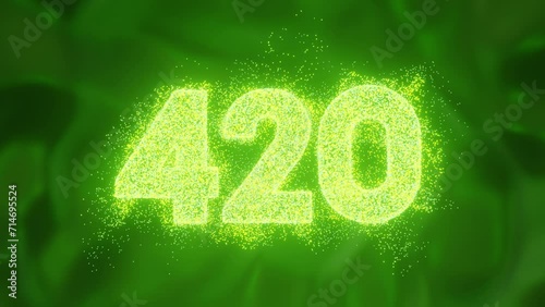 Emerald Alchemy: Witness the cosmic! Glowing green particles dance and unite, forming a fleeting 