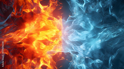 Ice and flame, confrontation of the elements photo