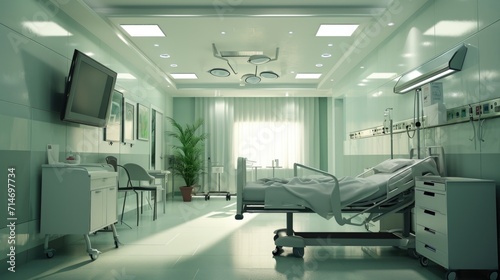 Patient room , hospital corridor in hospital room