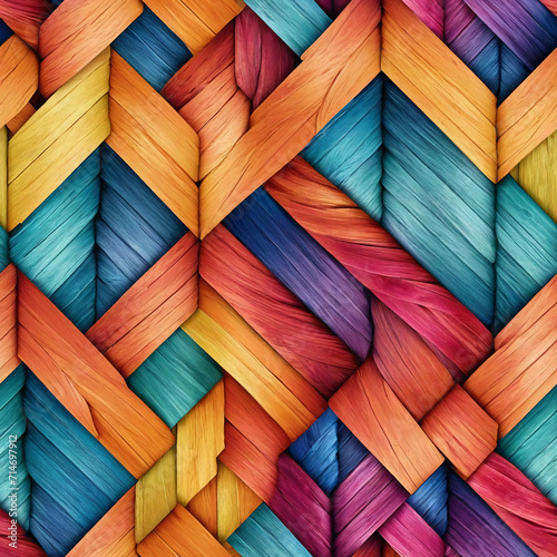 Seamless flat braided herringbone colorful texture - Seamless tile