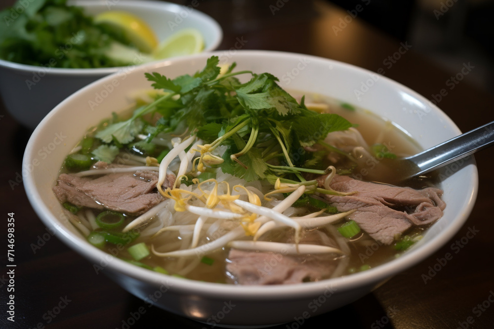 A bowl of beef pho generative AI A bowl of beef pho generative AI