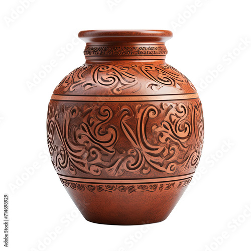 tera cotta jar isolated on a white background 