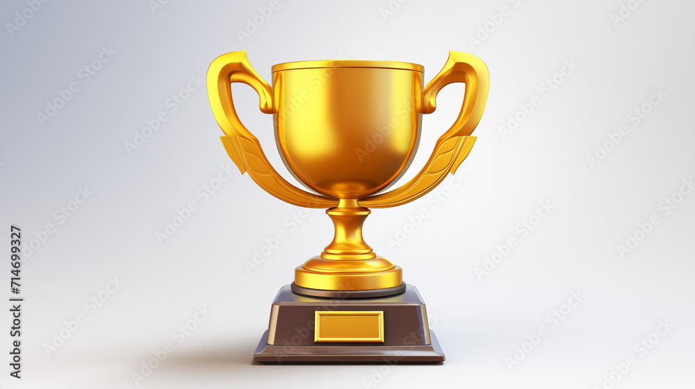 Golden trophy 3d in white background Golden trophy 3d in white background