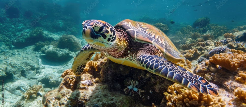 Bali's underwater realm is home to the Hawksbill sea turtle.