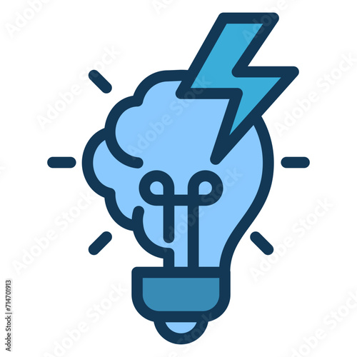 Brainstorm Blue Colour Icon