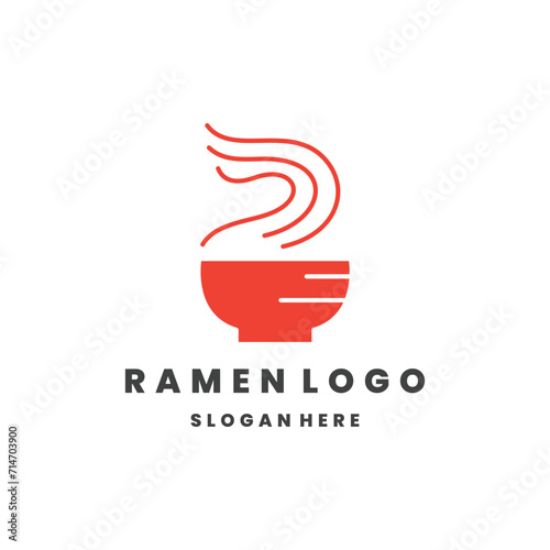 ramen food restaurant vector icon logo design template
