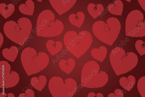 Vector love heart pattern, vector hand drawn Valentine's Day pattern, Valentine's Day background.