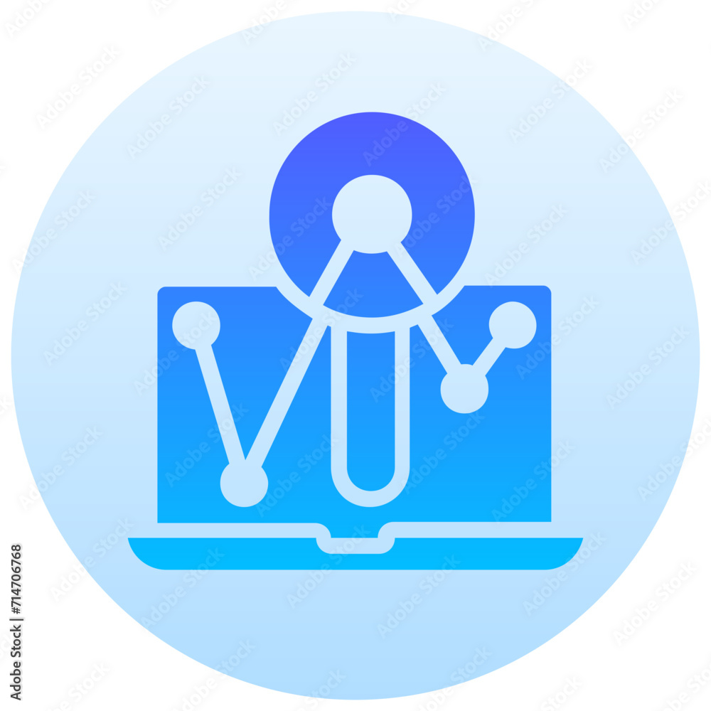 data analytics round gradient vector icon