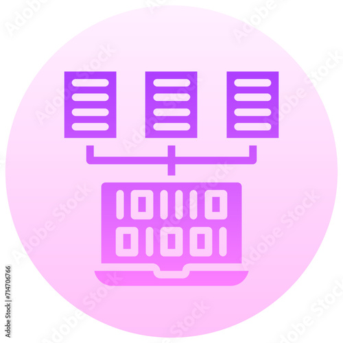 converting data round gradient vector icon